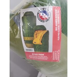 NEW Big Agnes Echo Park 20 Degree Sleeping Bag Wide /Long Green NEW Camping